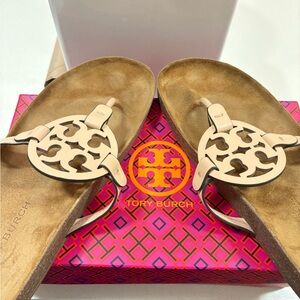 Tory Burch Beige and Brown Sandals